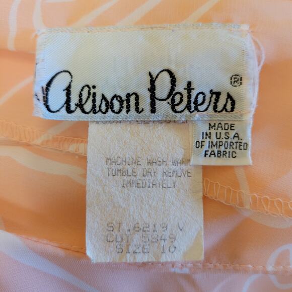 Vintage 80s Pastel Pink Alison Peters Abstract Floral Sheer Midi Dress, 10 - Picture 5 of 10